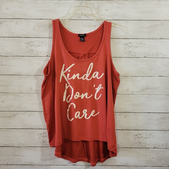 Rue 21 Kinda Don't Care Hi Low Tank Top Size Medium - Picture 7 of 7